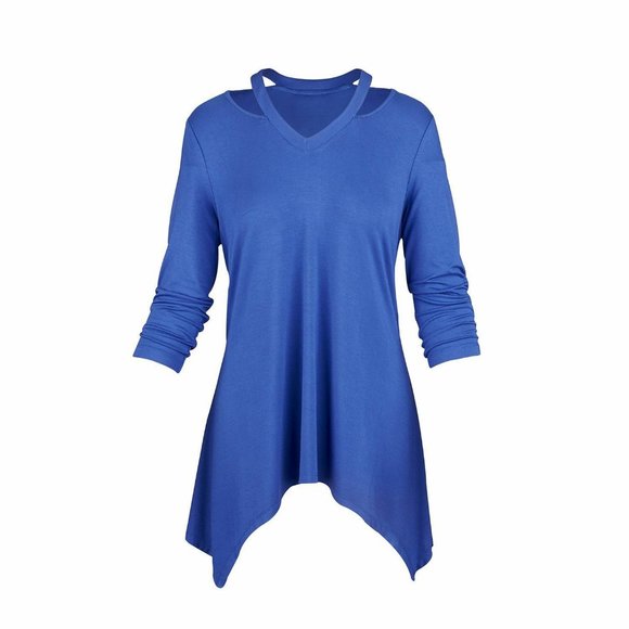 Premise Cold Shoulder Top NWT - Blue, 3/4 sleeve, Size - Small - Picture 1 of 2